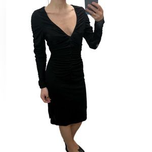 Casadei Black Deep V-neck dress Size 0